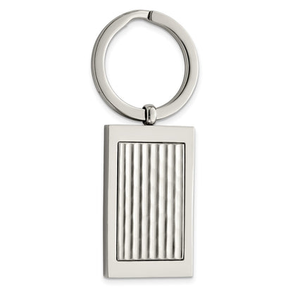 Stainless Steel Polished And Textured Key Ring