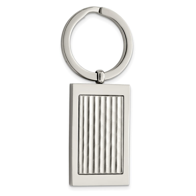 Stainless Steel Polished And Textured Key Ring