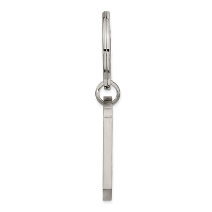 Stainless Steel Chisel Brushed Lasered Dad Key Ring