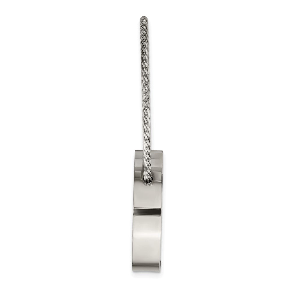 Stainless Steel Chisel Polished Cable Circle Key Ring