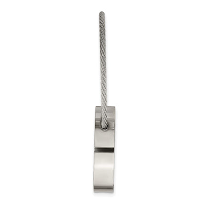 Stainless Steel Chisel Polished Cable Circle Key Ring