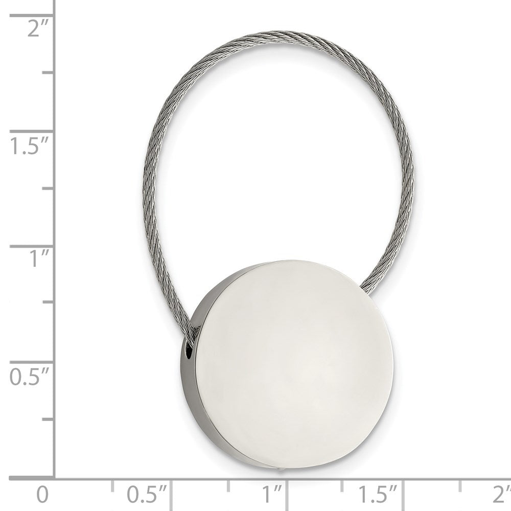 Stainless Steel Chisel Polished Cable Circle Key Ring
