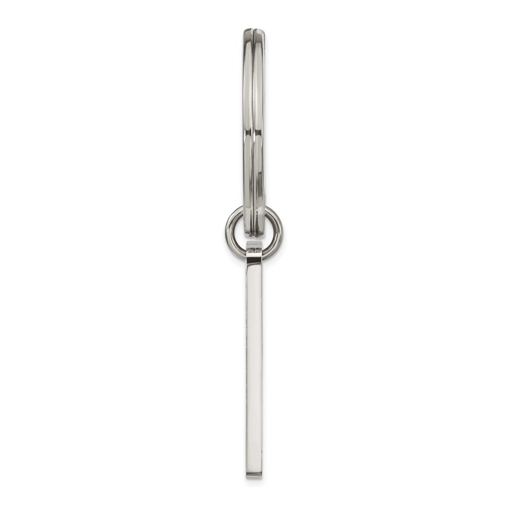 Stainless Steel Chisel Brushed And Polished Key Ring