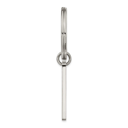 Stainless Steel Chisel Brushed And Polished Key Ring