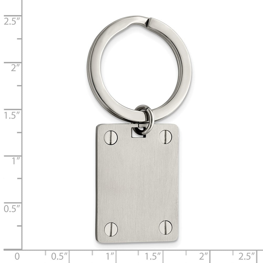 Stainless Steel Chisel Brushed And Polished Key Ring