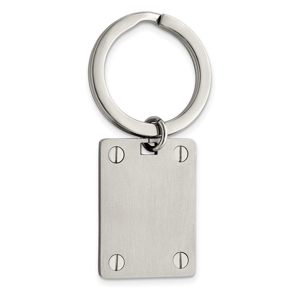 Stainless Steel Chisel Brushed And Polished Key Ring