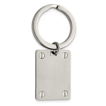 Stainless Steel Chisel Brushed And Polished Key Ring