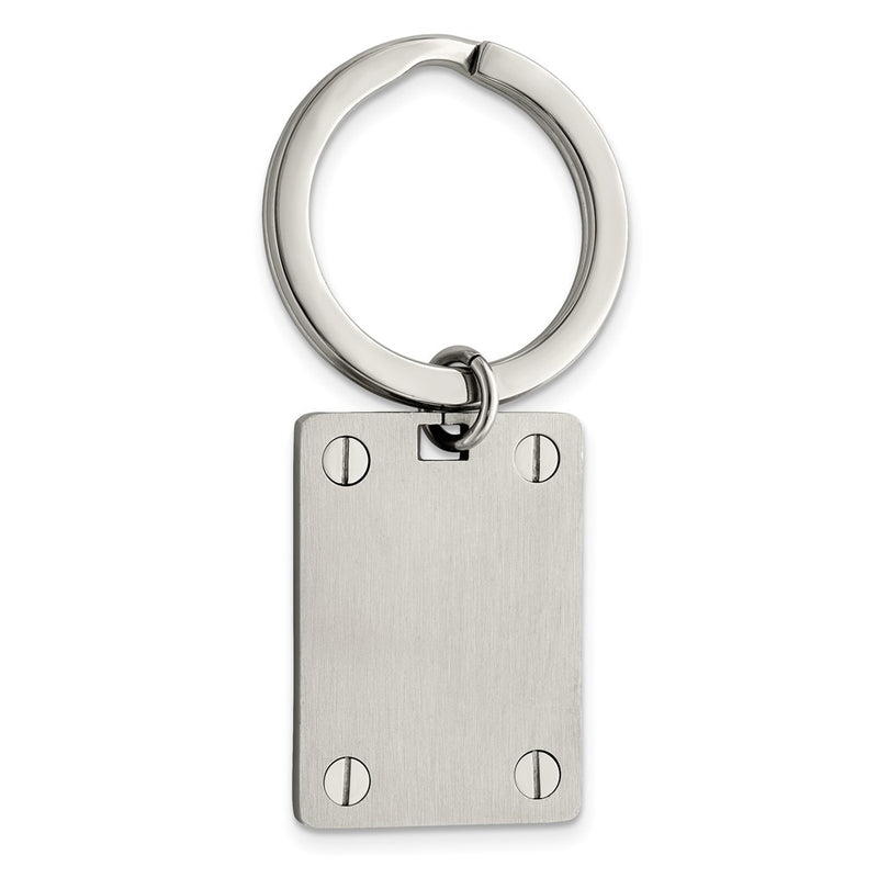 Stainless Steel Chisel Brushed And Polished Key Ring