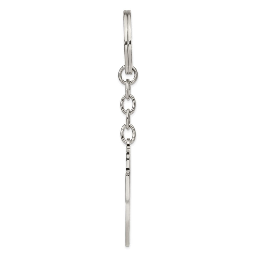 Stainless Steel Chisel Polished Cross Key Ring