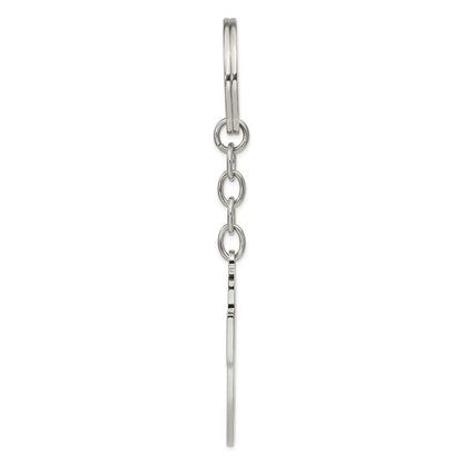 Stainless Steel Chisel Polished Cross Key Ring