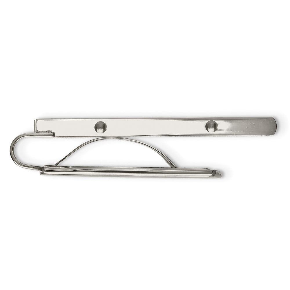 Stainless Steel Chisel Brushed And Polished Grey Carbon Fiber Inlay Money Clip