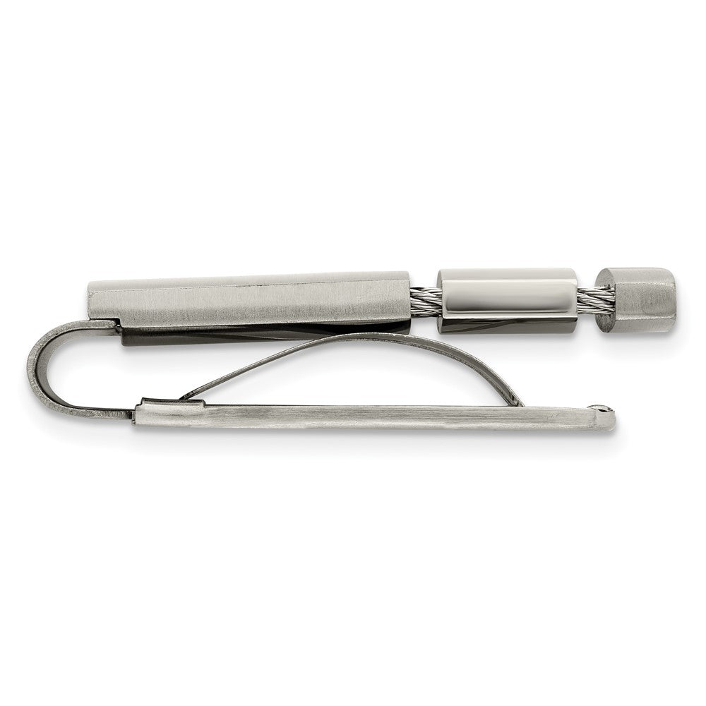 Stainless Steel Chisel Brushed And Polished With Cable Money Clip