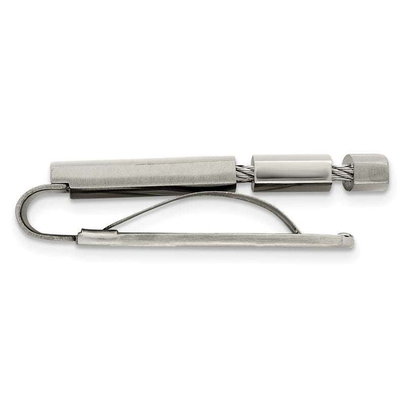 Stainless Steel Chisel Brushed And Polished With Cable Money Clip