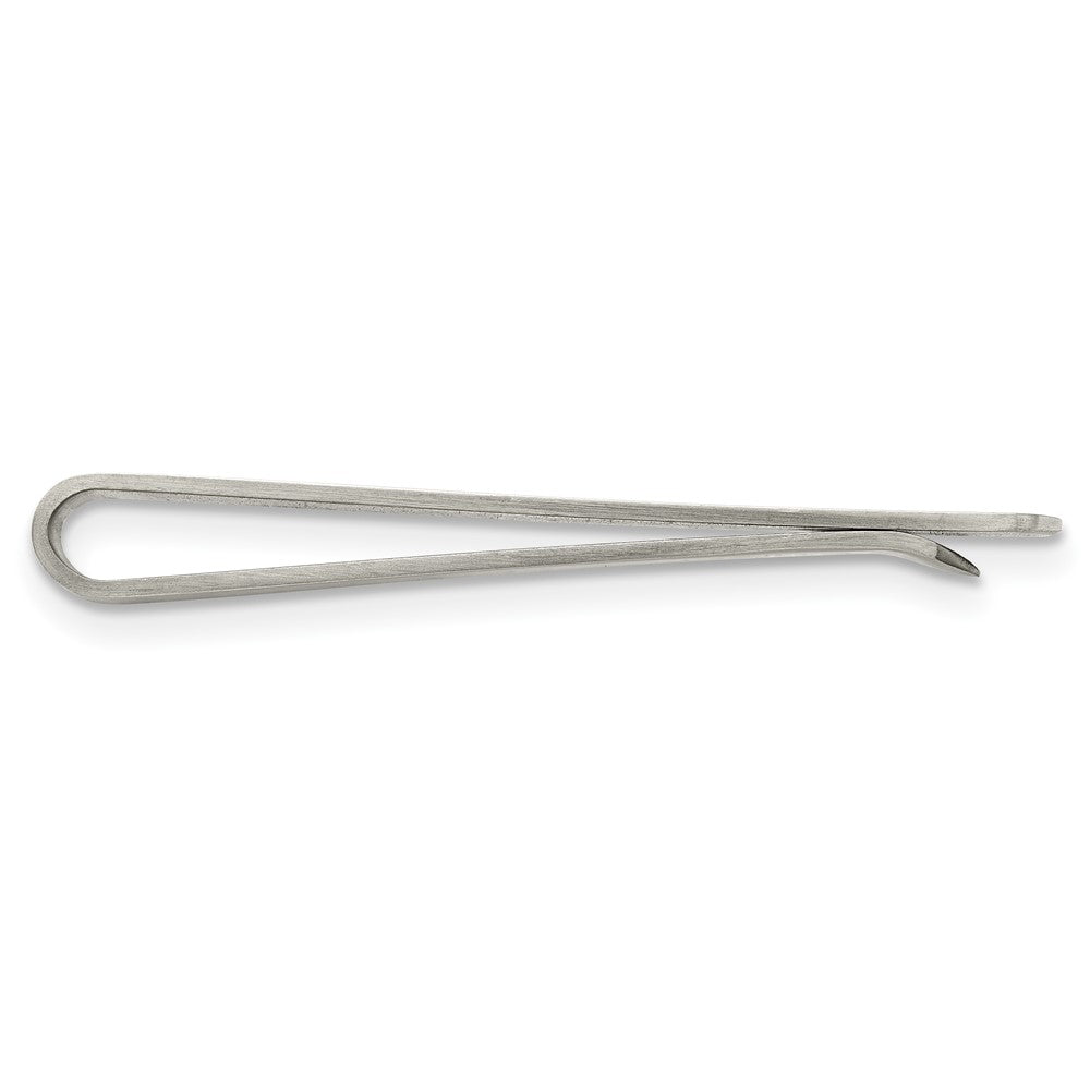 Stainless Steel Chisel Brushed Tie Bar / Money Clip