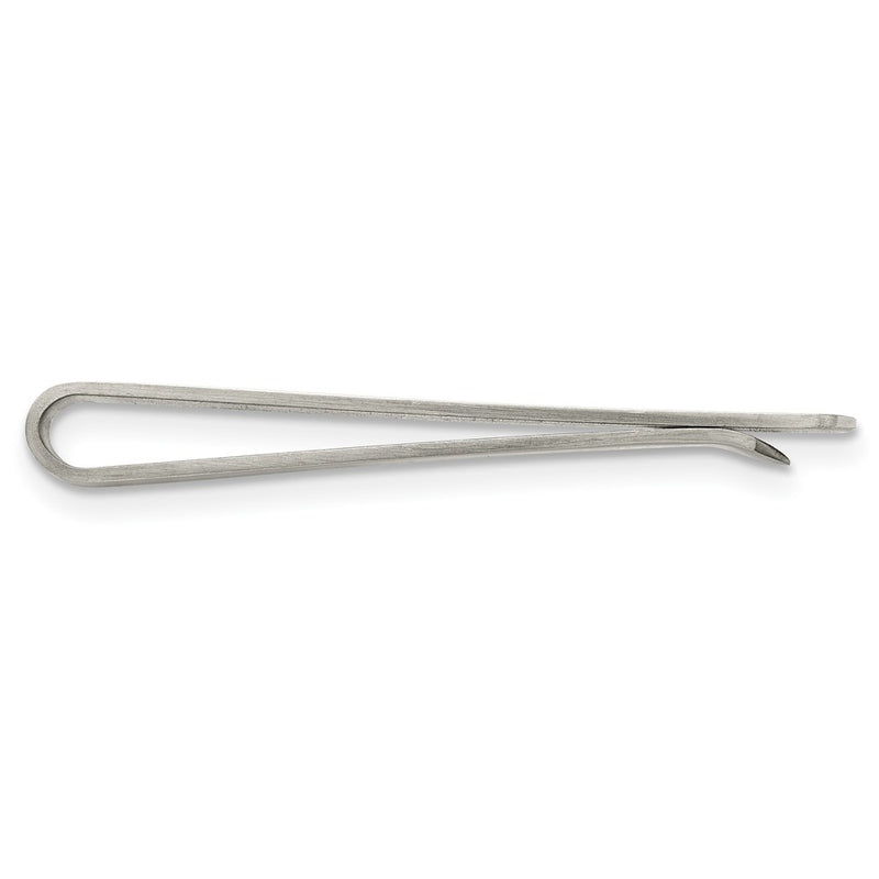 Stainless Steel Chisel Brushed Tie Bar / Money Clip