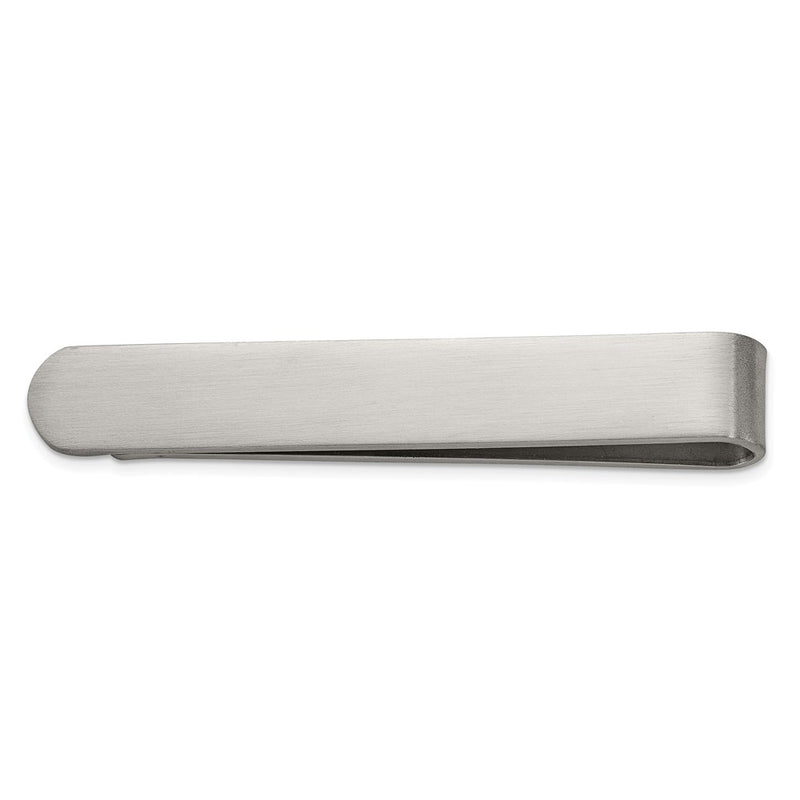 Stainless Steel Chisel Brushed Tie Bar / Money Clip