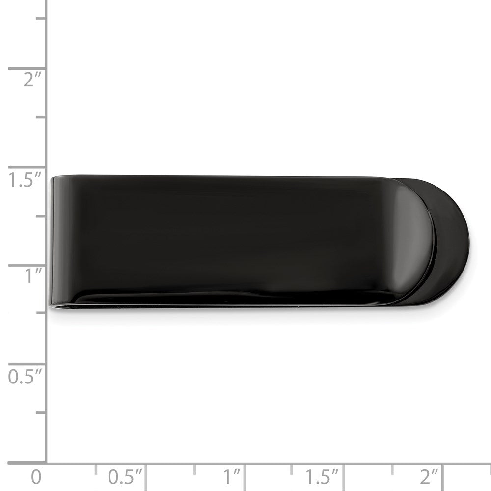 Stainless Steel Chisel Brushed Black Ip-Plated Money Clip