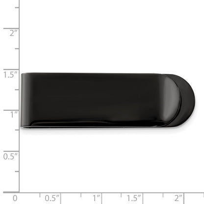 Stainless Steel Chisel Brushed Black Ip-Plated Money Clip