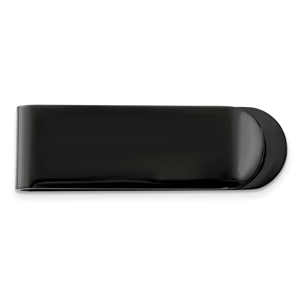 Stainless Steel Chisel Brushed Black Ip-Plated Money Clip