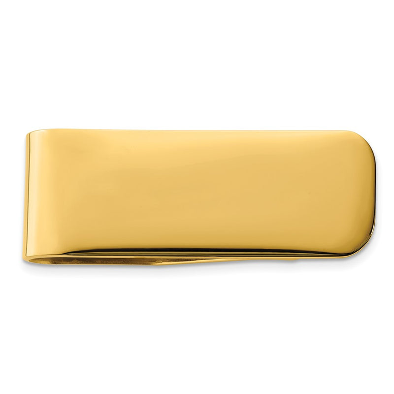 Stainless Steel Chisel Polished Yellow Ip-Plated Money Clip