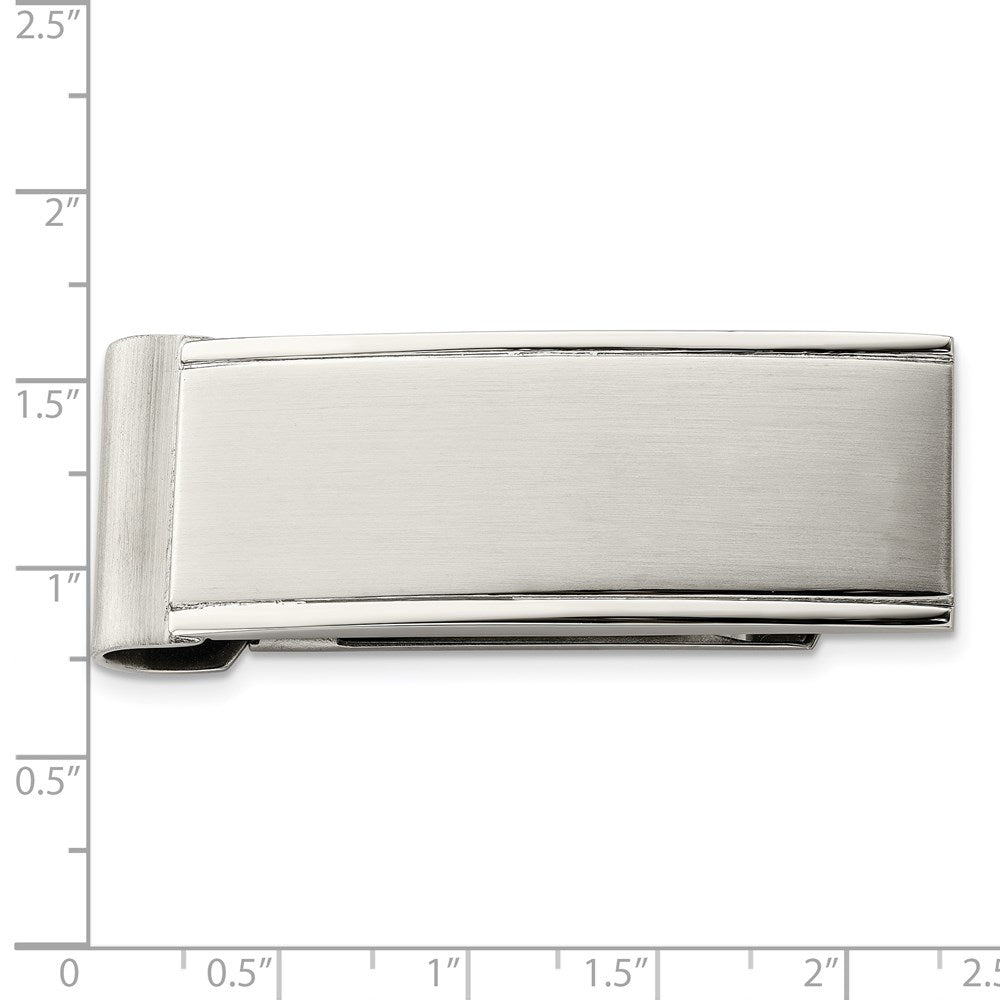 Stainless Steel Chisel Brushed And Polished Money Clip