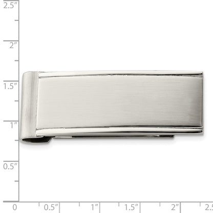Stainless Steel Chisel Brushed And Polished Money Clip