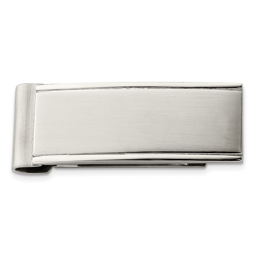 Stainless Steel Chisel Brushed And Polished Money Clip