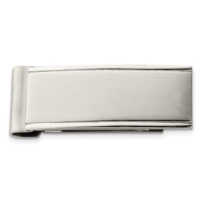 Stainless Steel Chisel Brushed And Polished Money Clip