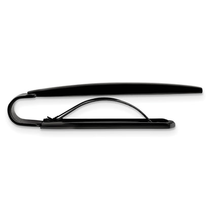 Stainless Steel Chisel Brushed And Polished Black Ip-Plated Money Clip