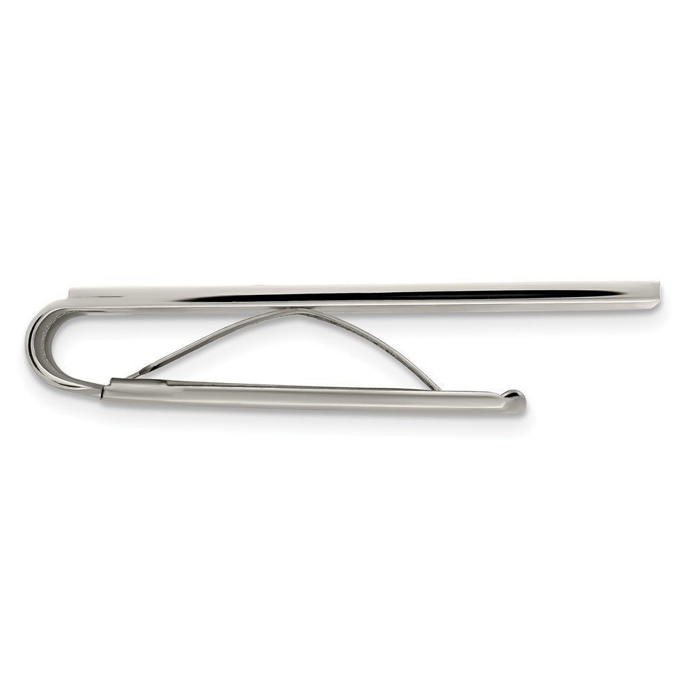 Stainless Steel Chisel Brushed And Polished Yellow Ip-Plated Money Clip