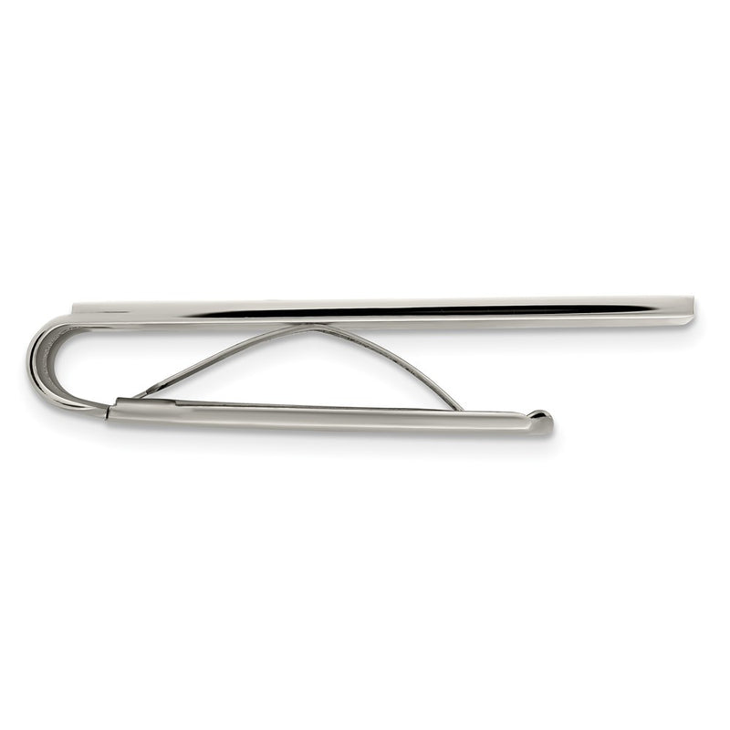 Stainless Steel Chisel Brushed And Polished Yellow Ip-Plated Money Clip