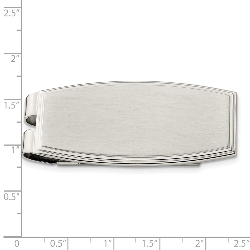 Stainless Steel Chisel Brushed And Polished Money Clip