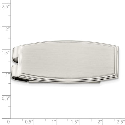 Stainless Steel Chisel Brushed And Polished Money Clip