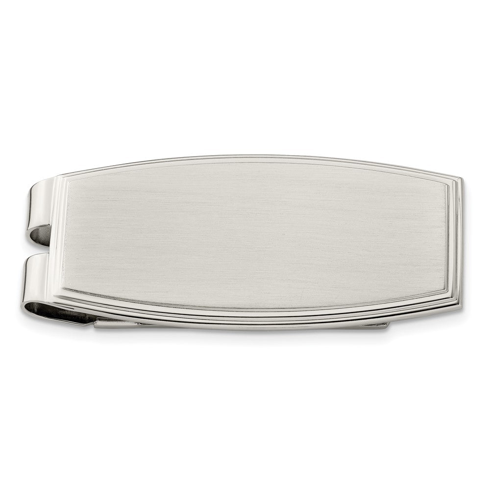 Stainless Steel Chisel Brushed And Polished Money Clip