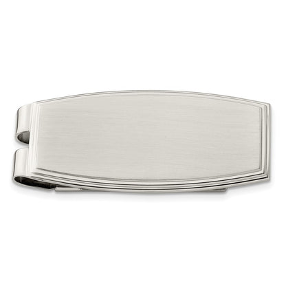 Stainless Steel Chisel Brushed And Polished Money Clip
