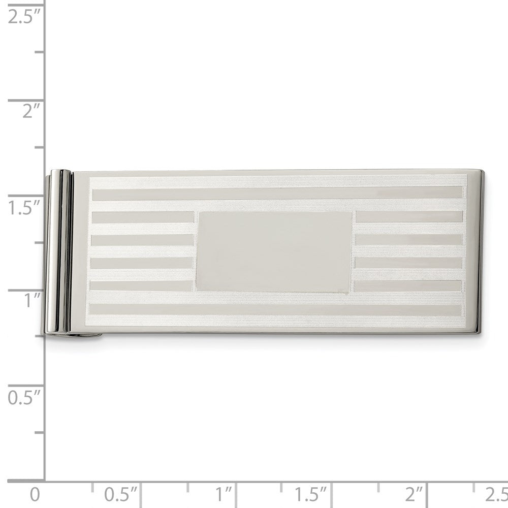 Stainless Steel Chisel Brushed And Polished Money Clip