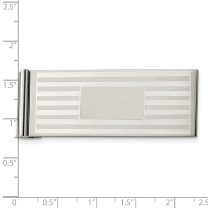 Stainless Steel Chisel Brushed And Polished Money Clip