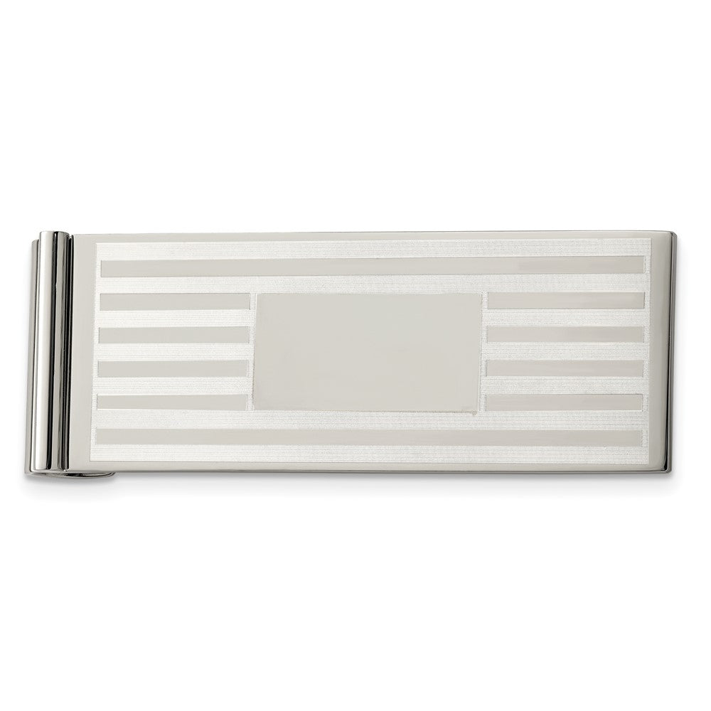 Stainless Steel Chisel Brushed And Polished Money Clip