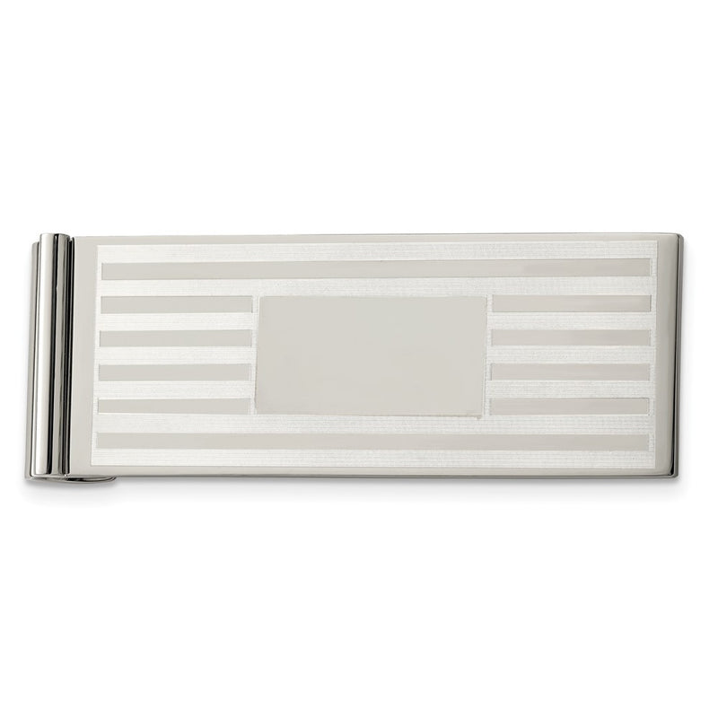 Stainless Steel Chisel Brushed And Polished Money Clip