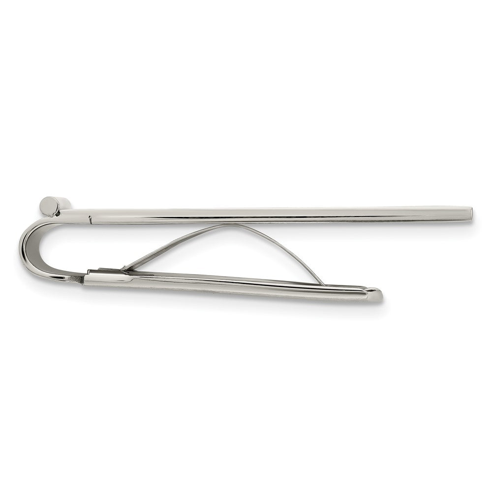 Stainless Steel Chisel Brushed And Polished Yellow Ip-Plated Money Clip