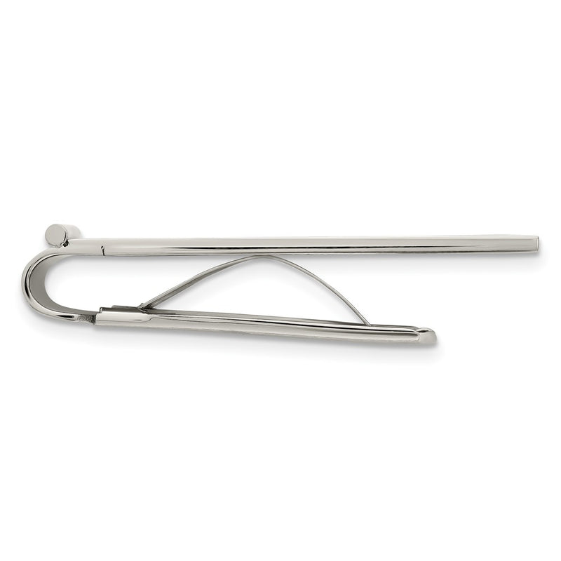 Stainless Steel Chisel Brushed And Polished Yellow Ip-Plated Money Clip