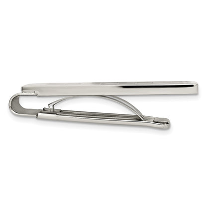 Stainless Steel Chisel Polished Black And Grey Carbon Fiber Inlay Money Clip