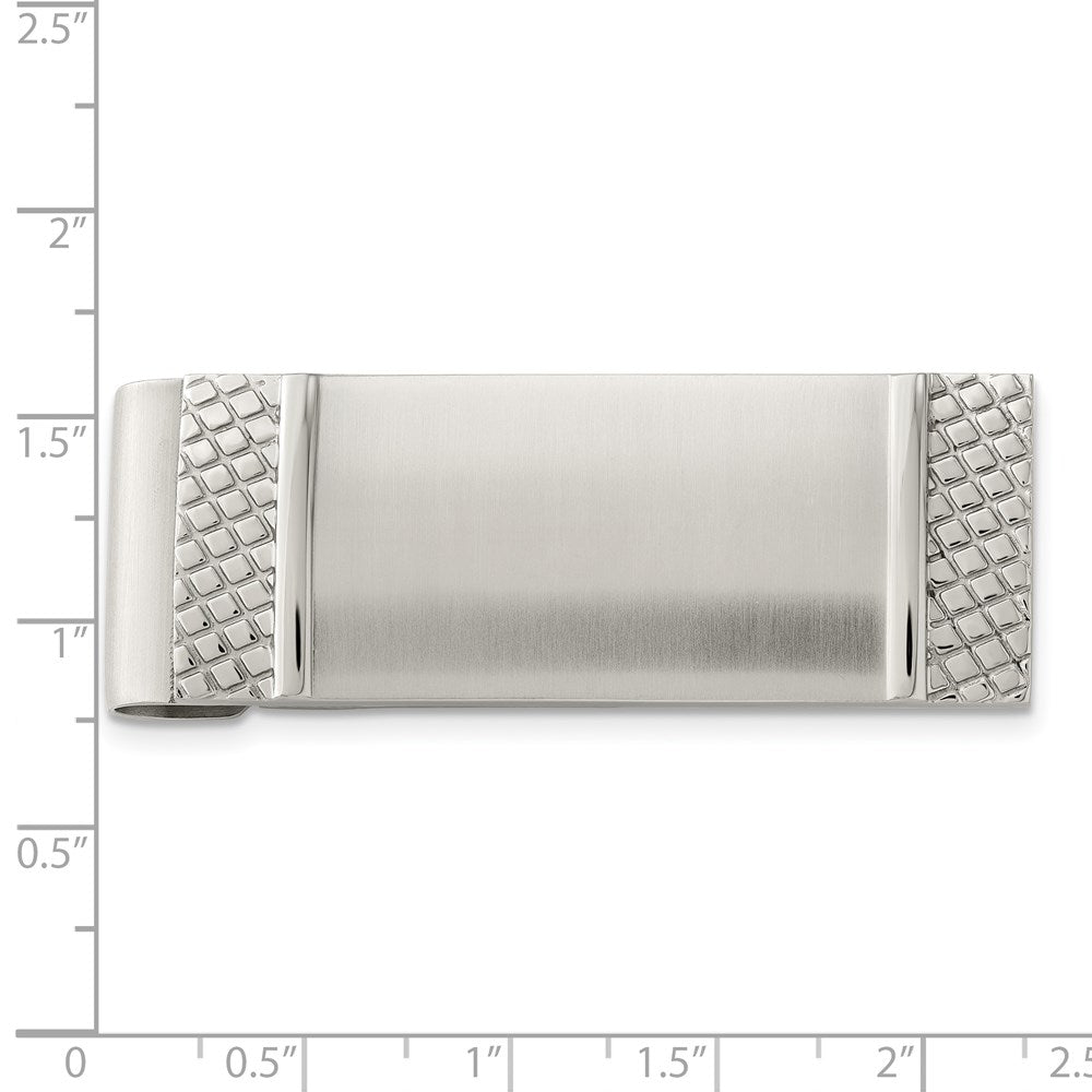 Stainless Steel Chisel Brushed And Textured Money Clip