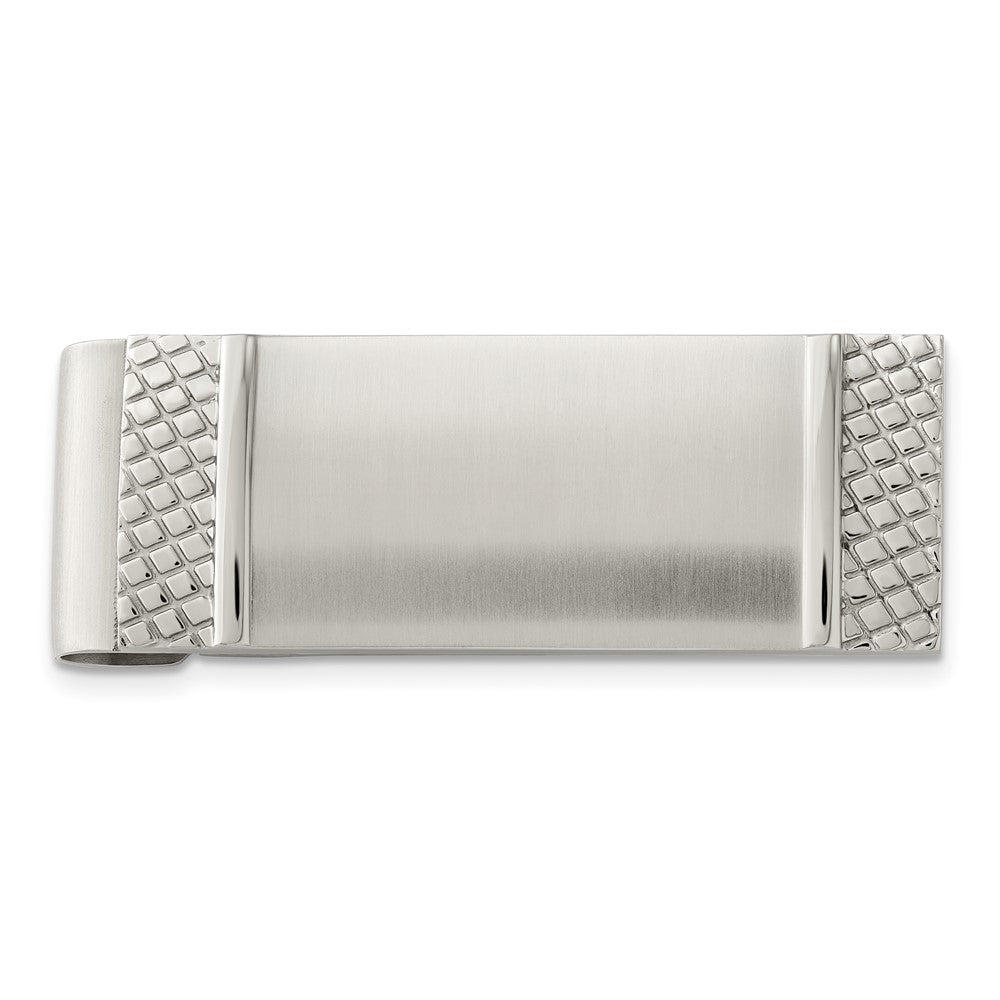 Stainless Steel Chisel Brushed And Textured Money Clip