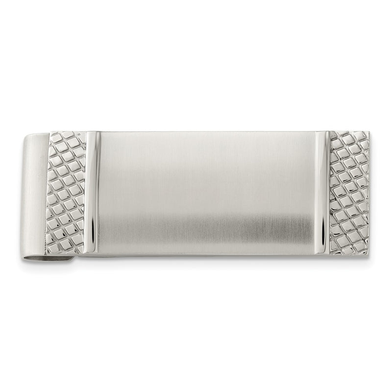 Stainless Steel Chisel Brushed And Textured Money Clip