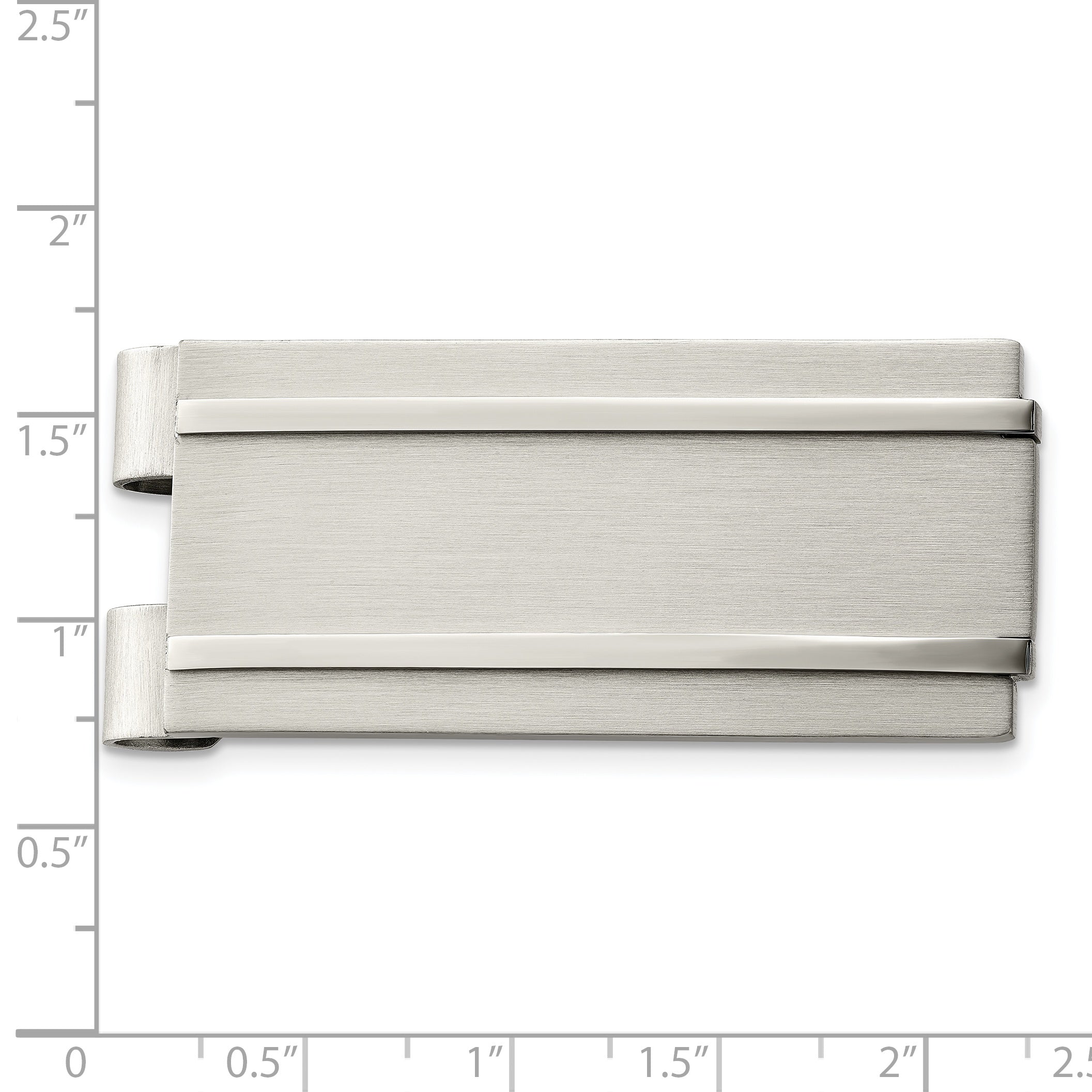 Stainless Steel Chisel Brushed And Polished Money Clip