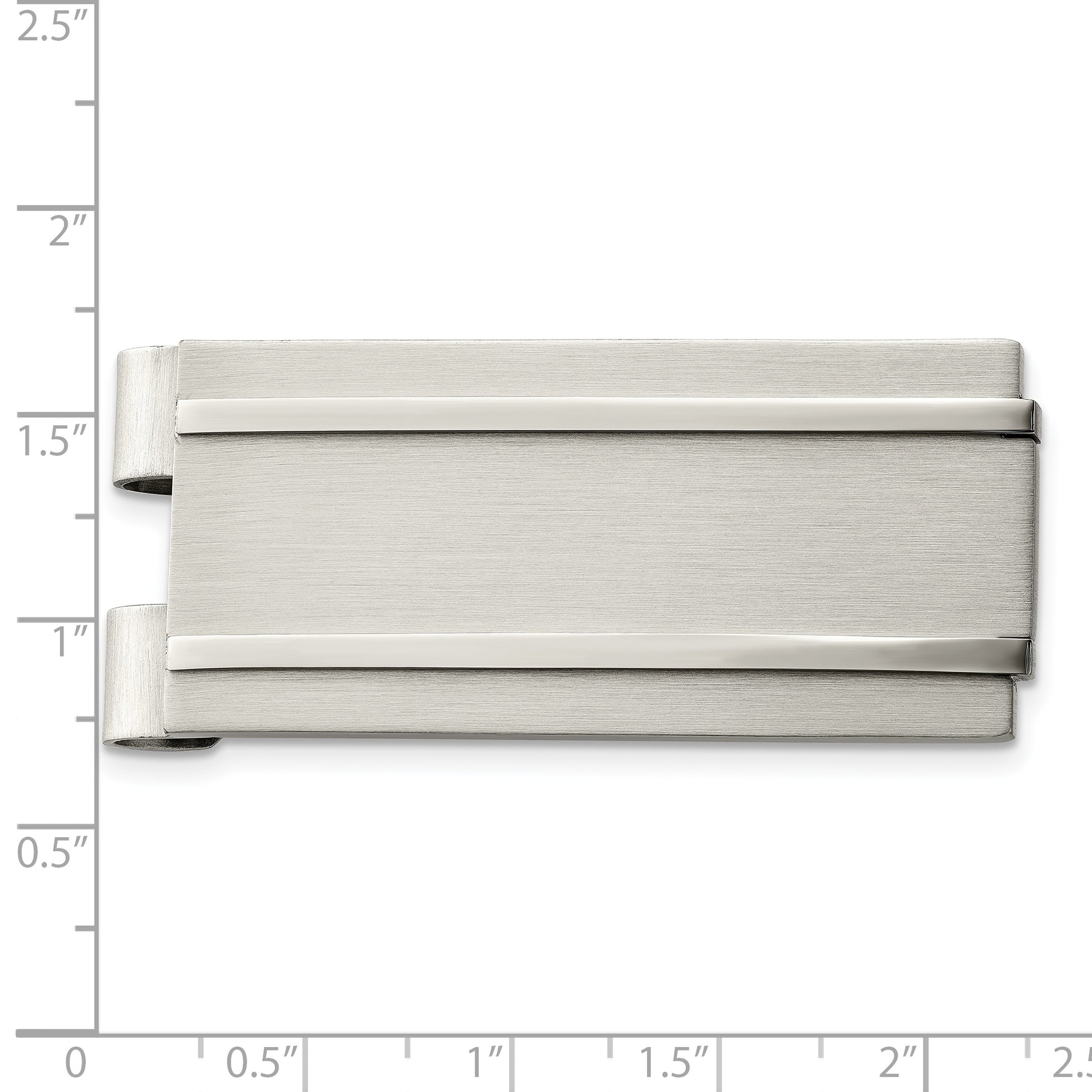 Stainless Steel Chisel Brushed And Polished Money Clip