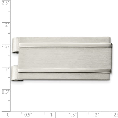 Stainless Steel Chisel Brushed And Polished Money Clip