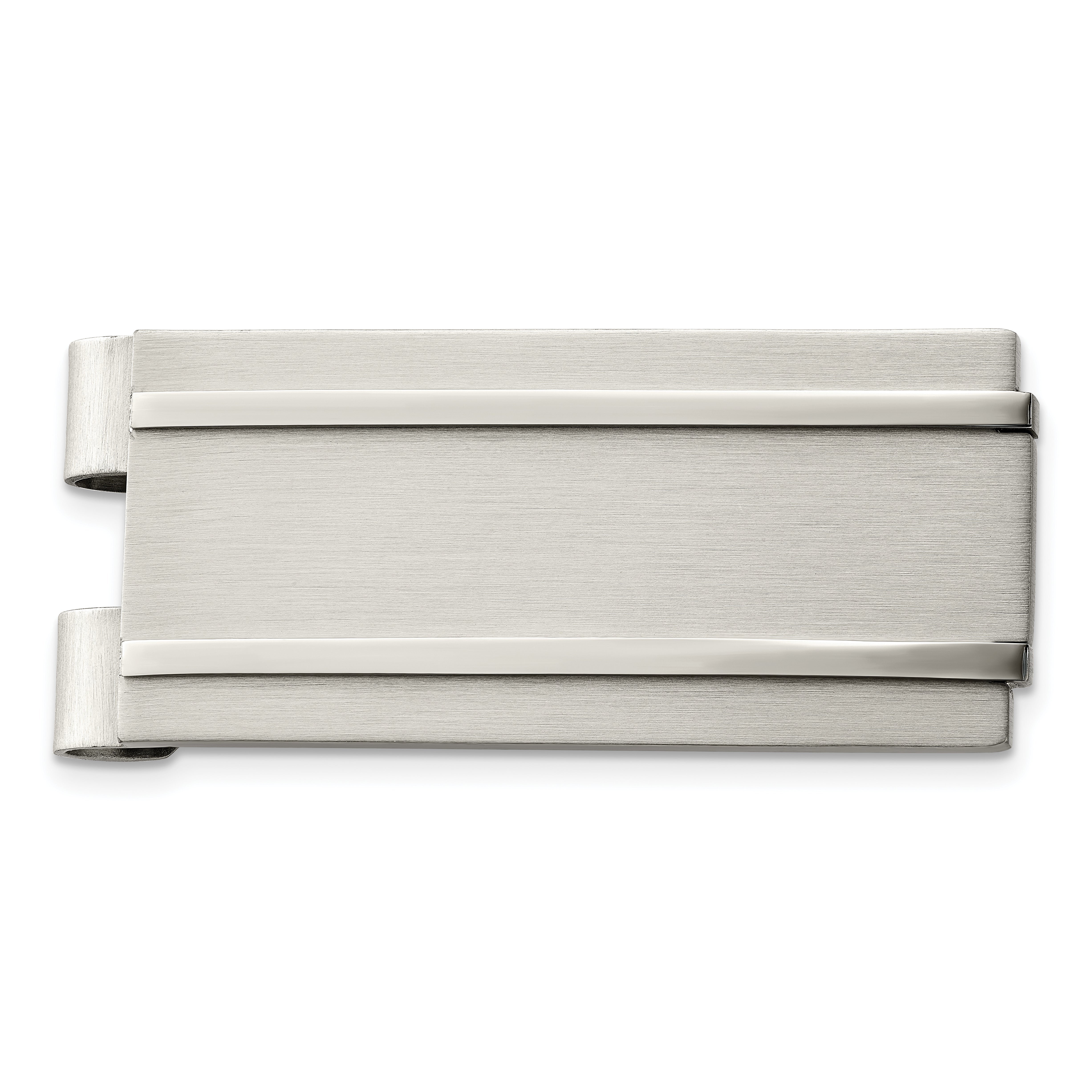 Stainless Steel Chisel Brushed And Polished Money Clip