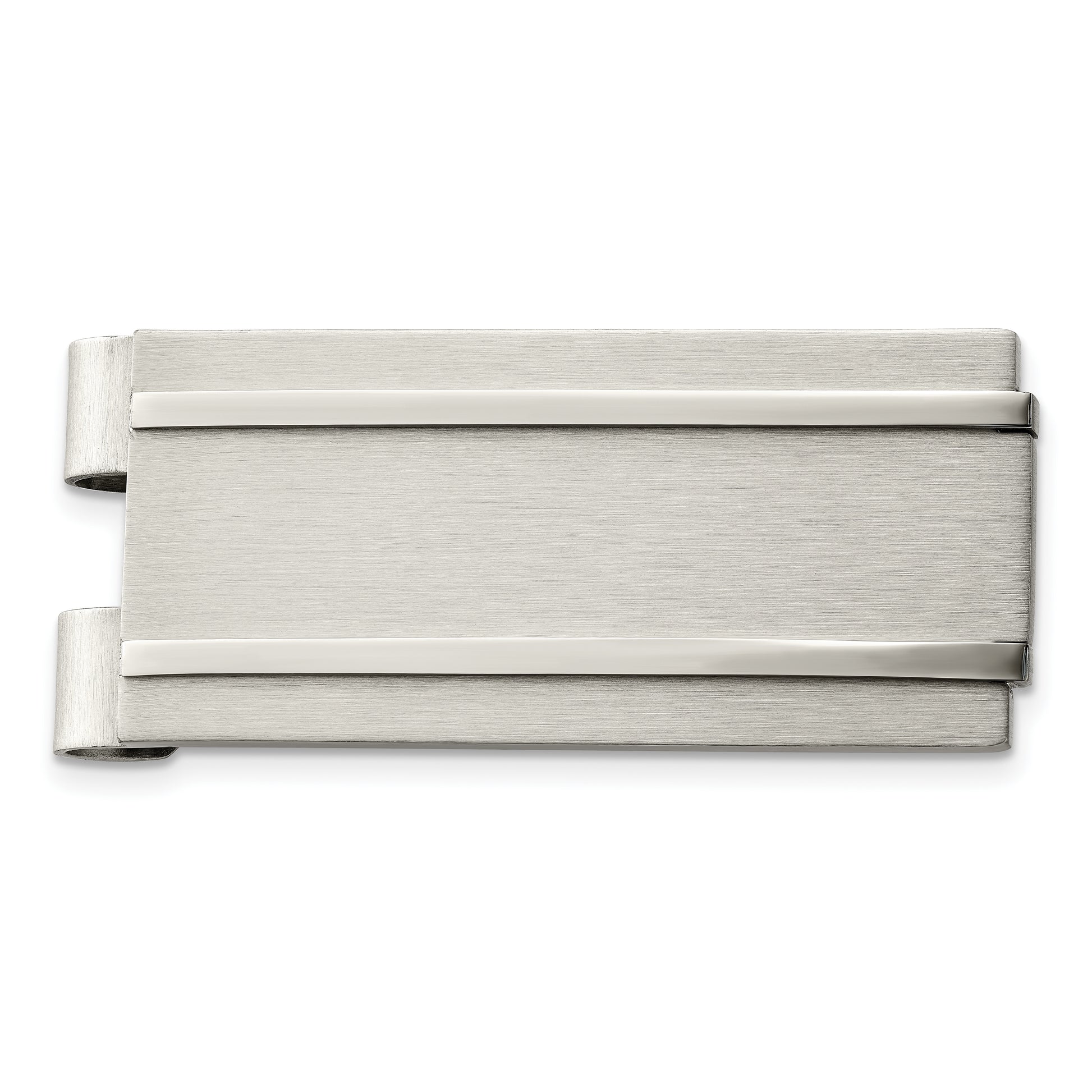 Stainless Steel Chisel Brushed And Polished Money Clip
